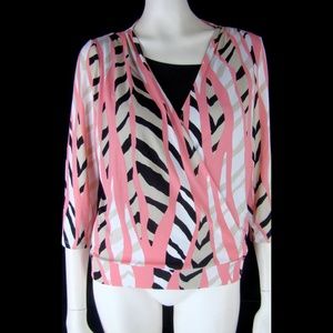 Chico's Sz 0 Stretch Jersey Faux Wrap Top S 4